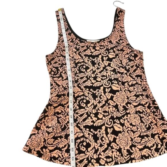 Sugar Lips Tank Top Large Black Pink‎ Floral Peplum Sleeveless Casual Blouse - Picture 6 of 8